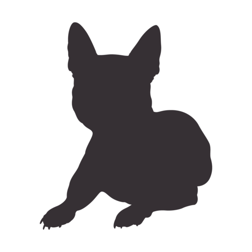 Hundesilhouette Französische Bulldogge sitzend
